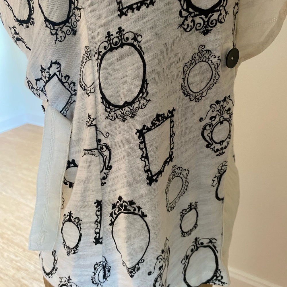 Whimsical Anthro White and Black Top - Picture 5 of 5
